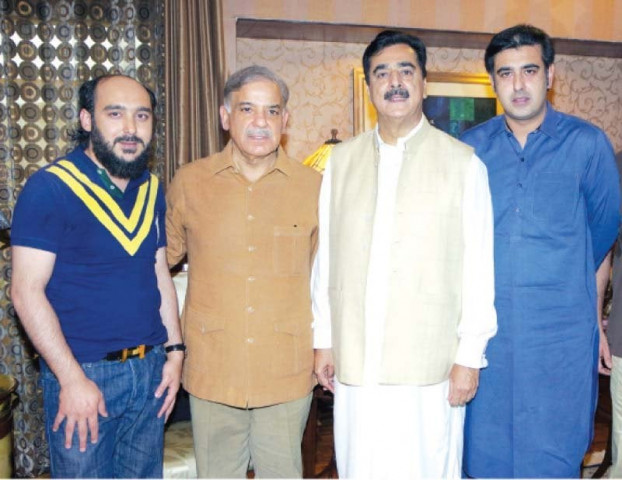 cm shahbaz sharif met former pm yousaf raza gillani and his sons on sunday photo pr cm shahbaz sharif met former pm yousaf raza gillani and his sons on sunday photo pr
