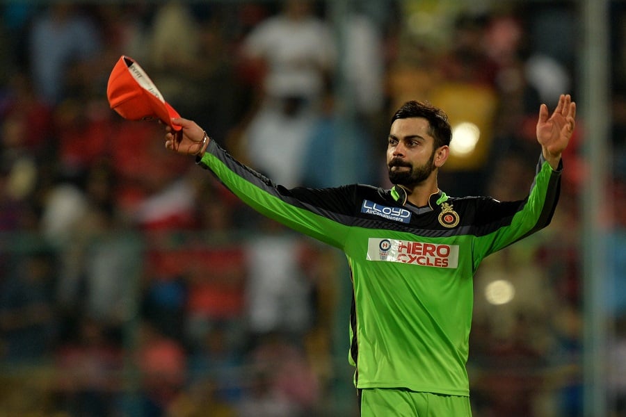 rcb captain virat kohli acknowledges the crowd after his team 039 s 144 run win over gujarat lions in bangalore india on may 14 2016 photo afp