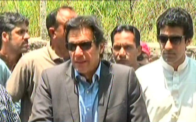 an express news screengrab of pakistan tehreek e insaf chairman imran khan talking to media outside his residence in islamabad on may 16 2016 an express news screengrab of pakistan tehreek e insaf chairman imran khan talking to media outside his residence in islamabad on may 16 2016