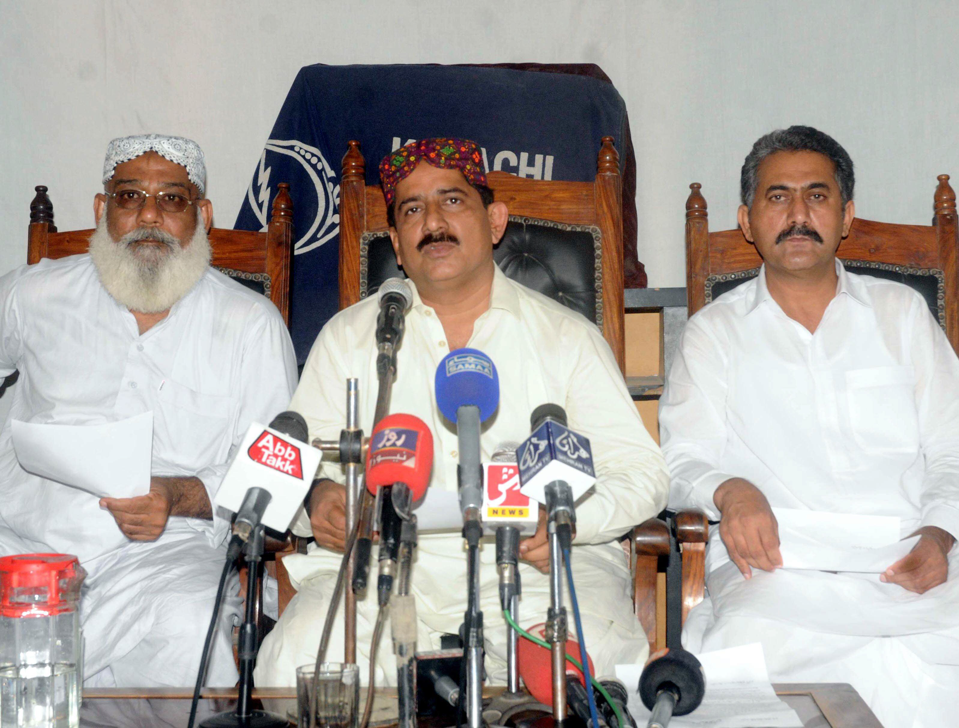 mpa of pakistan peoples party ppp from lyari javed nagori addressing a press conference in karachi photo express