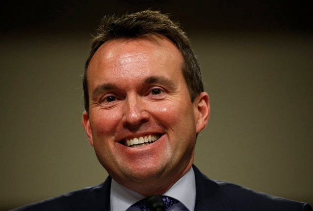 eric fanning smiles as he testifies before a senate armed services committee confirmation hearing on his nomination to be be secretary of the army on capitol hill in washington january 21 2016 if confirmed fanning will be the first openly gay leader of a military service branch in us history photo reuters