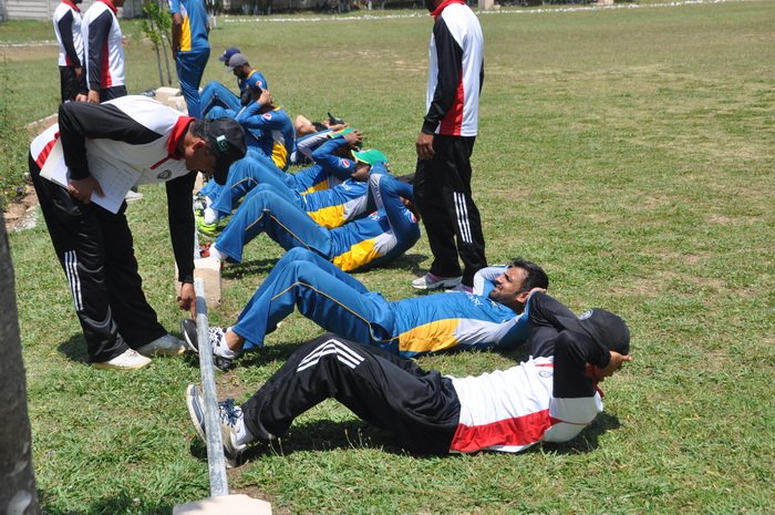 the drills carried out by military trainers include long distance running 100 metre sprints hurdles sprint and steep climbing photo pcb