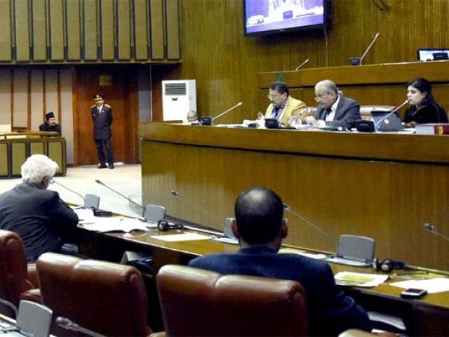 chairman senate mian raza rabbani presiding over a meeting of the committee of the whole at parliament house photo inp file