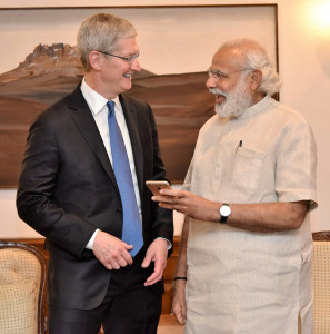 apple chief tim cook meets indian pm modi apple chief tim cook meets indian pm modi