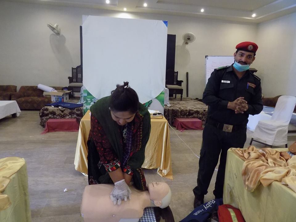 participant performing cpr during one of the training sessions organized by cpdi photo fb com cpdi pakistan