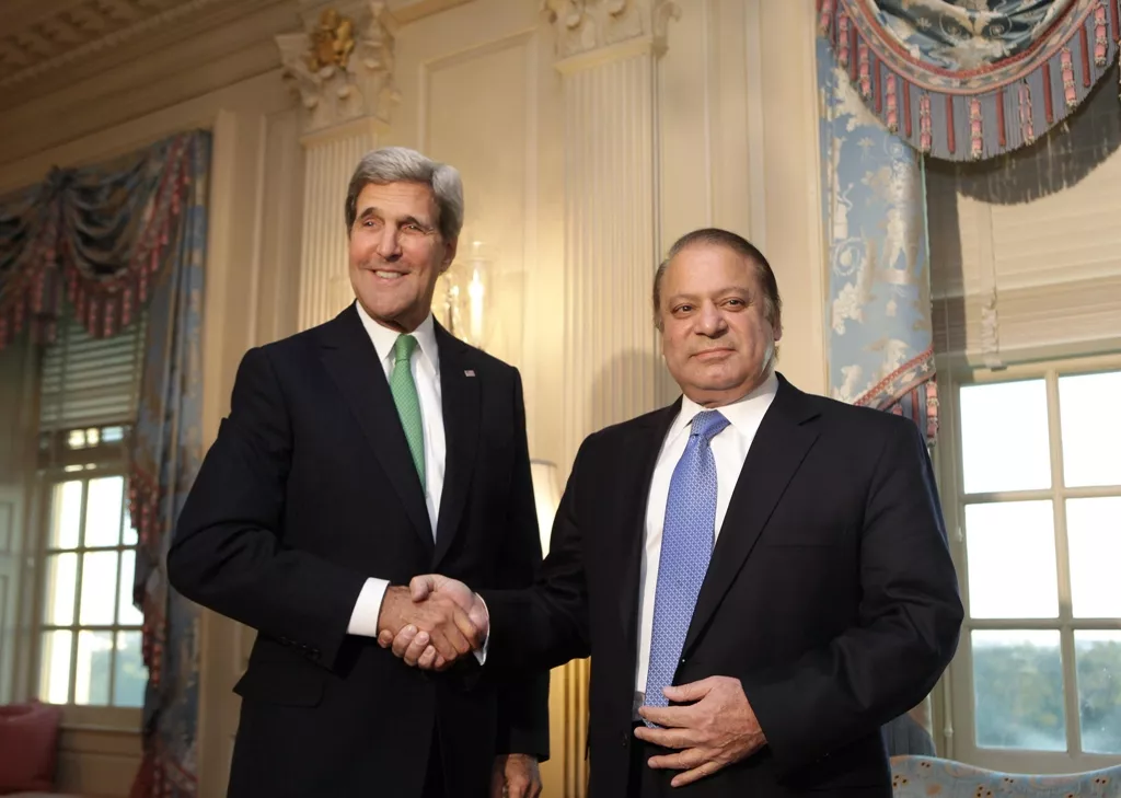 us secretary of state john kerry l shakes hands with prime minister nawaz sharif before their meeting at the state department in washington october 20 2013 photo reuters us secretary of state john kerry l shakes hands with prime minister nawaz sharif before their meeting at the state department in washington october 20 2013 photo reuters