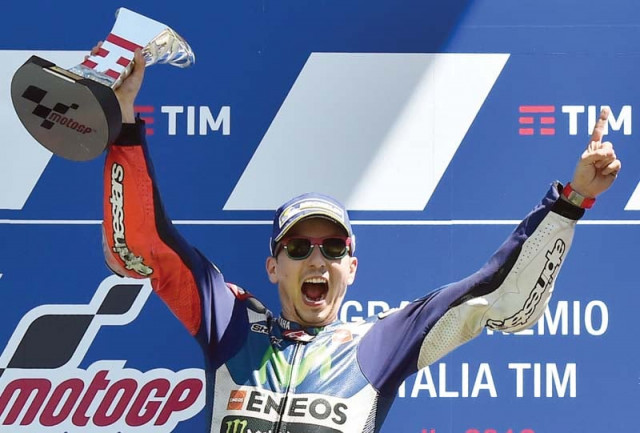championship leader lorenzo claimed his third win of the season and second in a row to extend his advantage in the riders standings over honda s marquez to 10 points photo afp championship leader lorenzo claimed his third win of the season and second in a row to extend his advantage in the riders standings over honda s marquez to 10 points photo afp