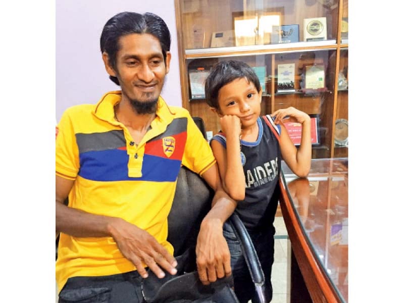 zaheer and his five year old son ashiff are eagerly awaiting their trip back to sri lanka photo express