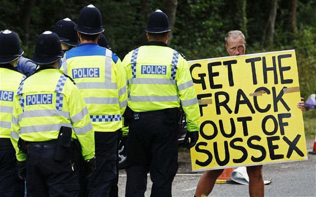 an anti fracking protester in balcombe photo reuters