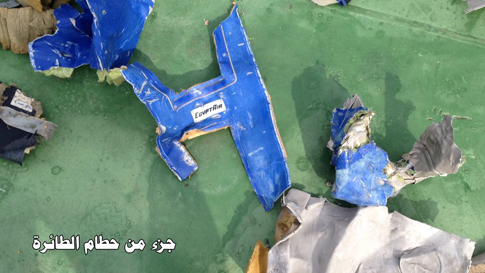 debris of the crashed egyptair plane photo egypt military