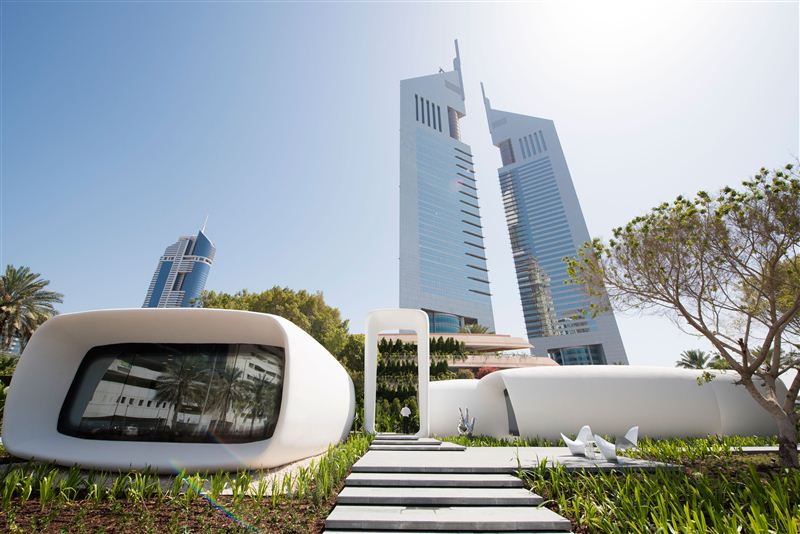 the futuristic office building was built in just 17 days using 3d printing technology photo dubai media office