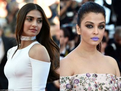 sonam s theory on why aishwarya sported purple pout sonam s theory on why aishwarya sported purple pout