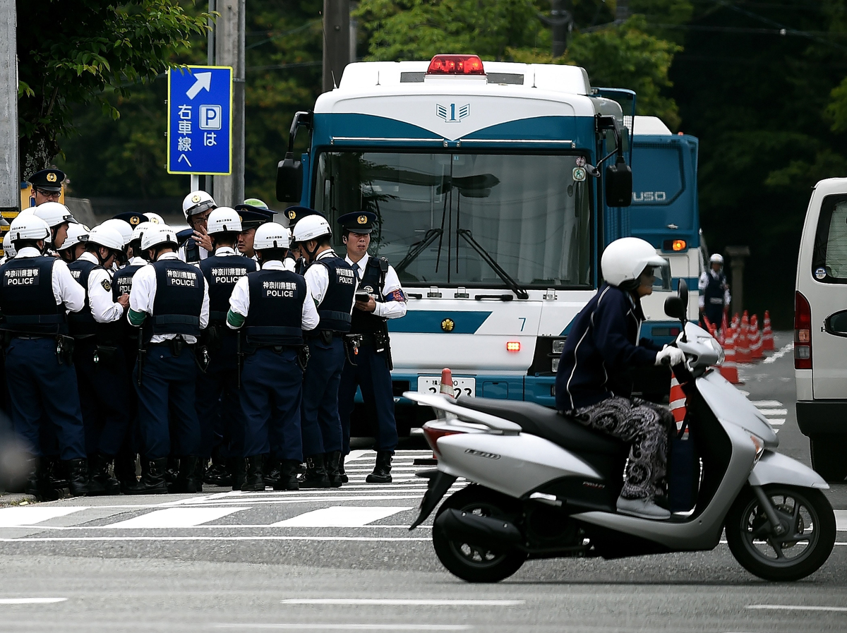 japanese police stand guard at a road intersection leading to the inner shrine of the ise grand shrine in ise shima 300 kilometres southwest of tokyo on may 25 2016 ahead of the 2016 ise shima g7 summit the annual event which takes place on may 26 27 draws leaders from some of the world 039 s richest nations including us president barack obama and german chancellor angela merkel afp photo