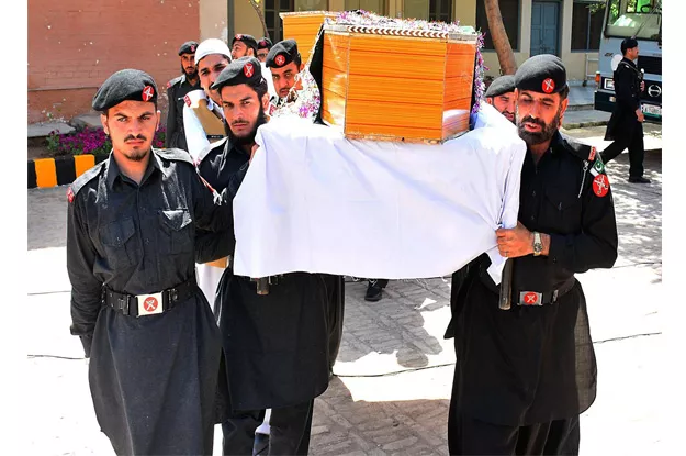 fc personnel seen escorting the coffins of their colleagues during funeral prayers photo online fc personnel seen escorting the coffins of their colleagues during funeral prayers photo online
