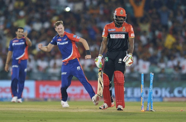 chris gayle reacts after being bowled by chris morris during 2016 ipl cricket match at shaheed veer narayan singh international cricket stadium in raipur india on may 22 2016 photo afp chris gayle reacts after being bowled by chris morris during 2016 ipl cricket match at shaheed veer narayan singh international cricket stadium in raipur india on may 22 2016 photo afp