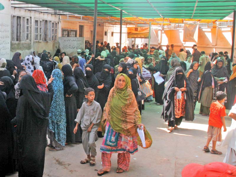 fridays are a women only day at the nadra office in lyari only 60 tokens are given per day and people begin to queue up from as early as 7am photo athar khan express