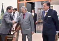 india s sco envoy alok dimri shakes hands with dpm ishaq dar in islamabad photo screengrab