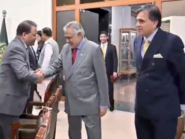 india s sco envoy alok dimri shakes hands with dpm ishaq dar in islamabad photo screengrab india s sco envoy alok dimri shakes hands with dpm ishaq dar in islamabad photo screengrab