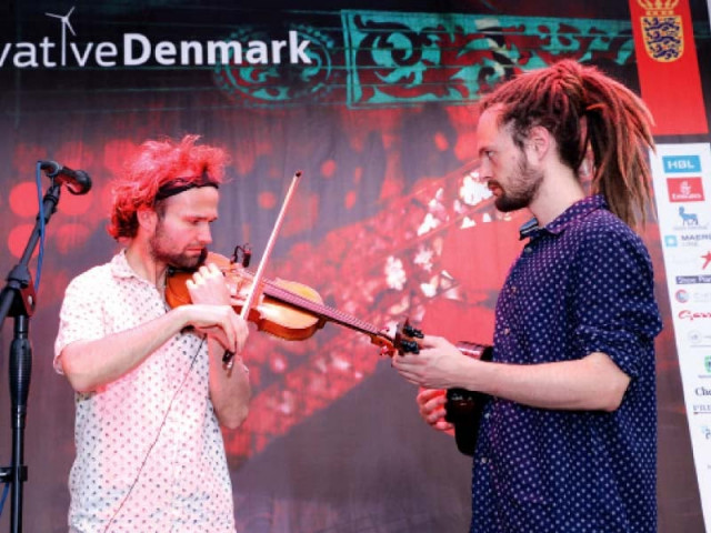 danish folk music duo elof amp wamberg perform at the ceremony photo express