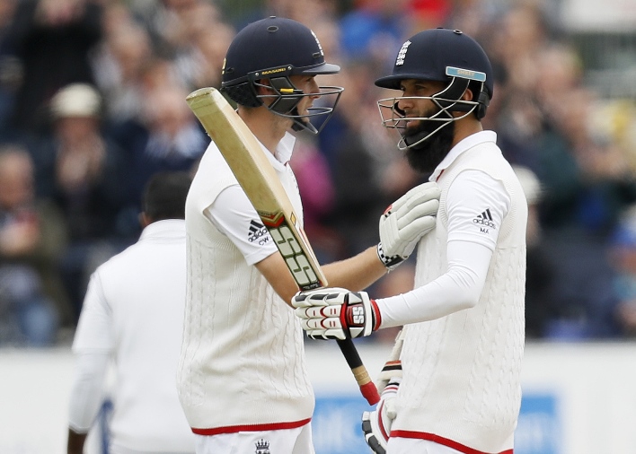 england 039 s moeen ali celebrates his half century with chris woakes on may 28 photo reuters