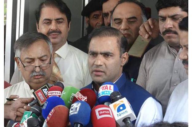 state minister for water and power abid sher ali addressing a press conference in multan photo online