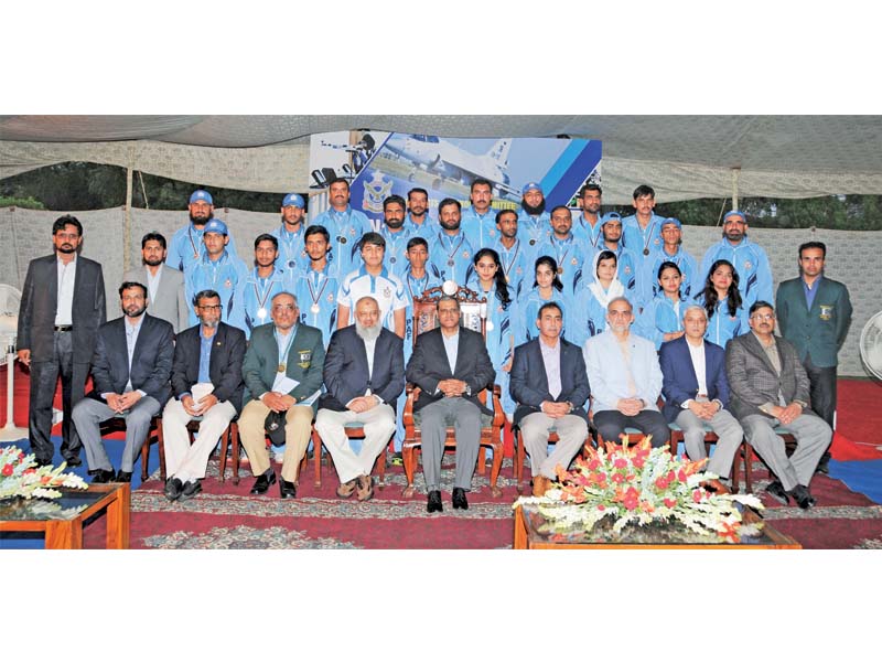 pakistan navy shooters pose with their medals at the closing ceremony of the national shooting championship trophy photo courtesy nrap