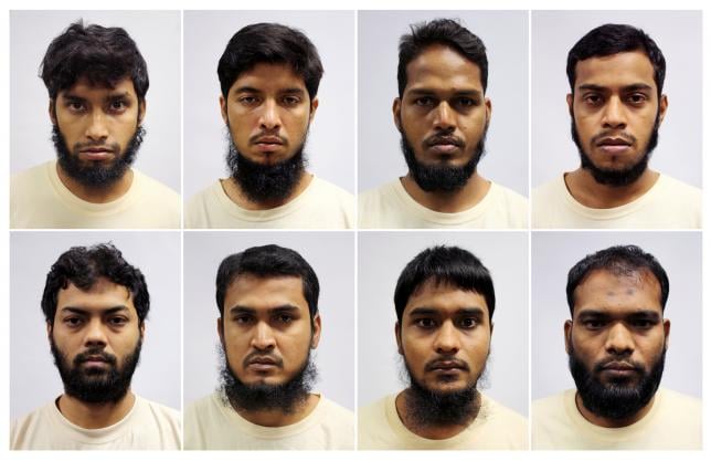 a combination of mugshots of bangladeshi construction and marine industry workers   islam shariful top l r mamun leakot ali md jabath kysar haje norul islam sowdagar miah rubel rahman mizanur bottom l r sohag ibrahim sohel hawlader ismail hawlader and zzaman daulat photo reuters