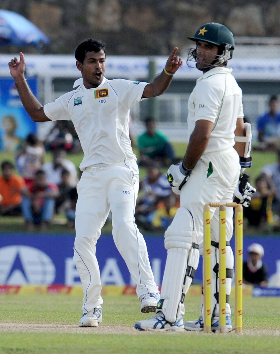 file photo of nuwan kulasekara had taufeeq umar lbw sri lanka v pakistan 1st test galle 2nd day june 23 2012 photo afp