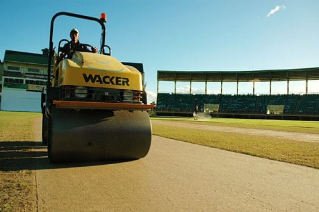 the groundsman prepares the pitch at providence stadium in guyana on march 18 2008 photo courtesy digicel the groundsman prepares the pitch at providence stadium in guyana on march 18 2008 photo courtesy digicel