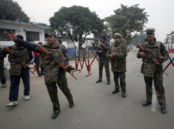 indian security personnel stand guard inside the indian air force base at pathankot in punjab photo reuters