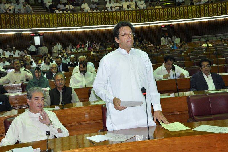 imran khan attended just 17 sittings of the national assembly in the past three years photo pti