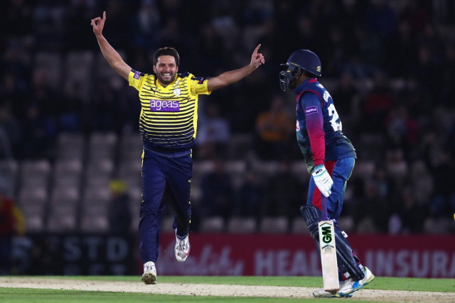 shahid afridi was declared man of the match in hampshire s nine run victory over kent photo courtesy twitter natwestt20blast shahid afridi was declared man of the match in hampshire s nine run victory over kent photo courtesy twitter natwestt20blast