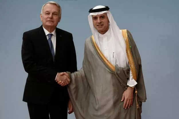french foreign minister jean marc ayrault l shakes hands with saudi foreign minister adel al jubeir prior to an international and interministerial conference in a bid to revive the israeli palestinian peace process in paris france june 3 2016 reuters french foreign minister jean marc ayrault l shakes hands with saudi foreign minister adel al jubeir prior to an international and interministerial conference in a bid to revive the israeli palestinian peace process in paris france june 3 2016 reuters