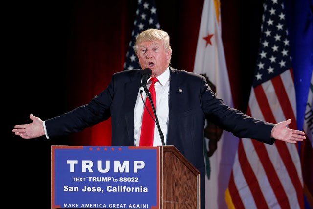 us republican presidential candidate donald trump speaks at a campaign rally in san jose california us june 2 2016 photo reuters