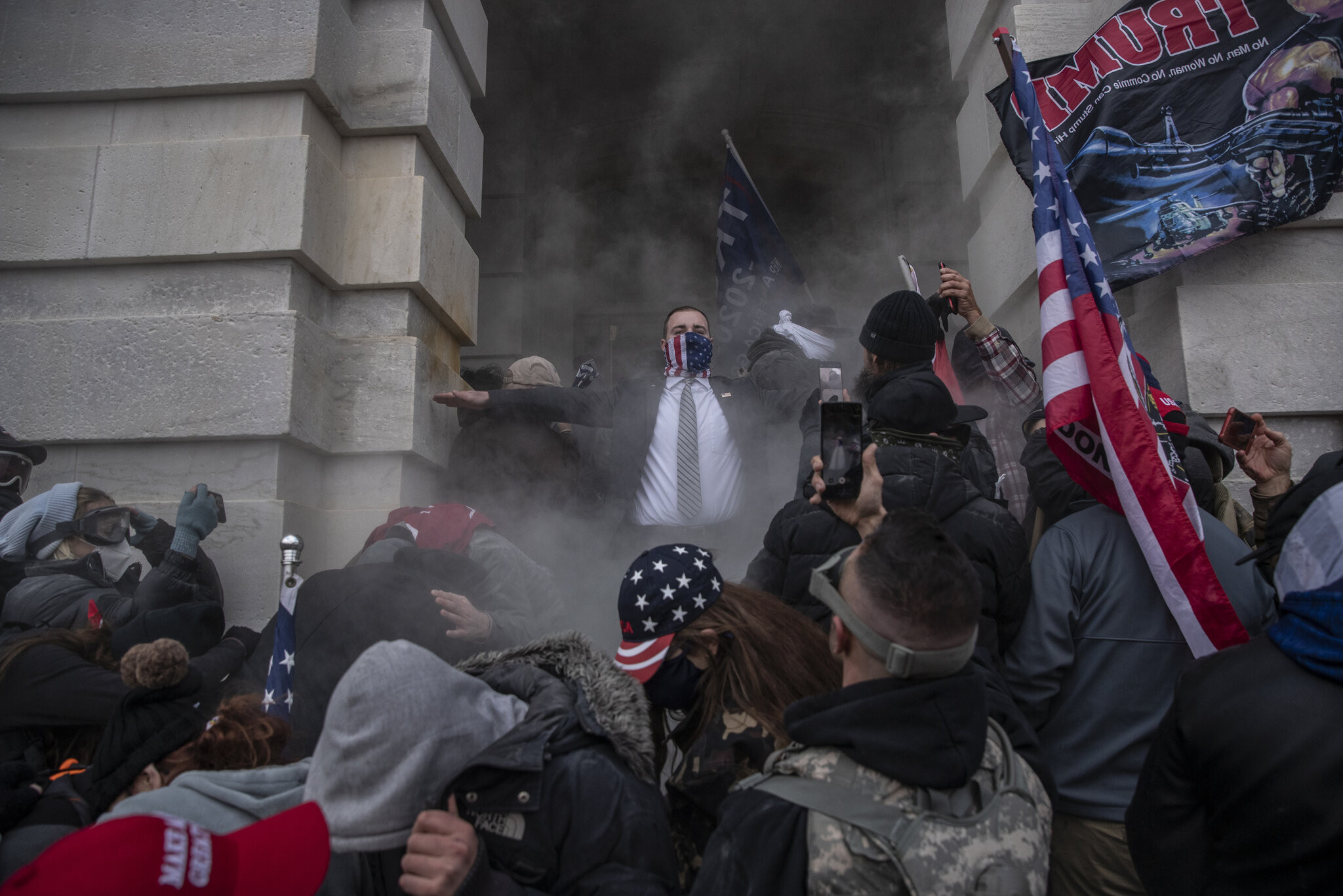 Crowds of Trump supporters swarmed past barricades and breached the Capitol Building on Wednesday. Photo; Bloomberg