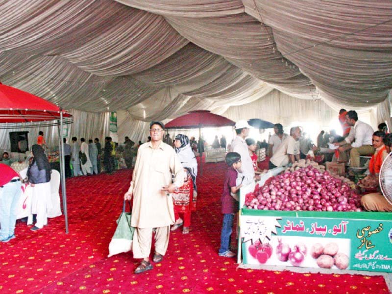 the ramazan bazaar in islampura opened for the public on saturday photo abid nawaz express