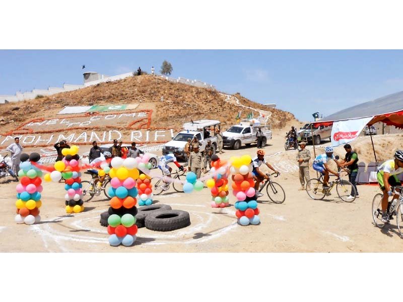 the cycle race event is under way in mohmand agency photo express