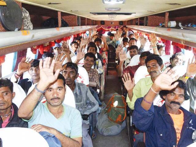 indian fishermen were released from karachi 039 s malir jail on sunday photo file