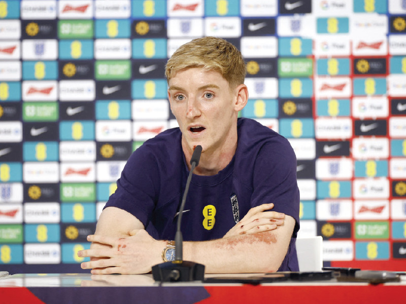 england s anthony gordon addresses a press conference on the eve of the eng slovakia match at euro 2024 on saturday photo reuters