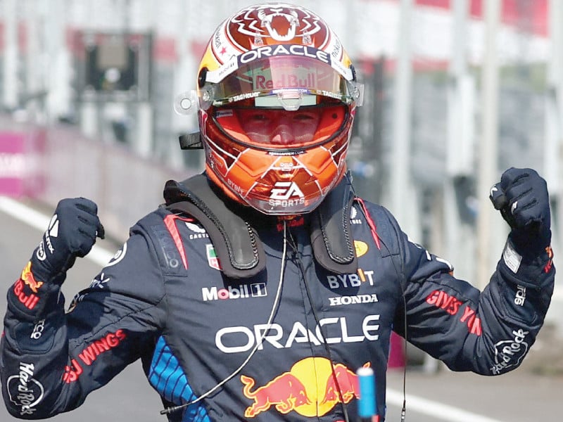 red bull s max verstappen celebrates after qualifying in pole position at the formula one austrian grand prix photo reuters