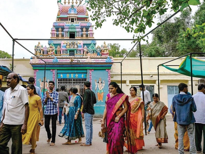 more than 1 000 hindu faithful visit the chilkur balaji temple each day in the belief that they will be blessed with a successful visa application photo file