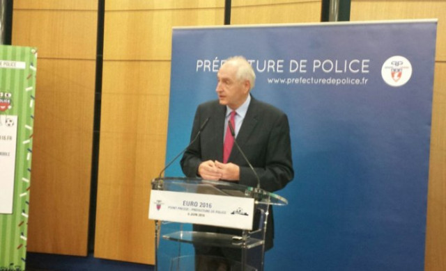 paris police chief michel cadot addresses a press conference on euro 2016 on monday photo twitter radio1rai paris police chief michel cadot addresses a press conference on euro 2016 on monday photo twitter radio1rai