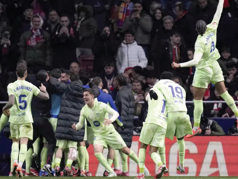 barcelona players celebrate their 4 2 victory photo afp barcelona players celebrate their 4 2 victory photo afp