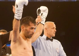 muhammad waseem with his world boxing association world gold title belt photo courtesy muhammad waseem
