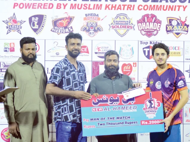 man of the match saad baig 106 off 54 balls receives his award from chief guest usman rajkot photo kpl man of the match saad baig 106 off 54 balls receives his award from chief guest usman rajkot photo kpl