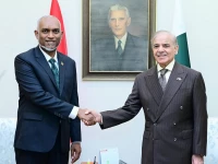 prime minister shehbaz sharif meets maldivian president dr mohamed muizzu in islamabad on wednesday photo pid