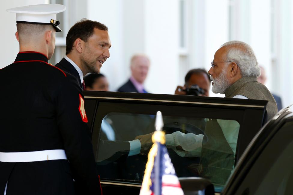 u s chief of protocol ambassador peter selfridge greets india 039 s prime minister narendra modi r as he arrives to meet with u s president barack obama in the oval office at the white house in washington u s june 7 photo reuters