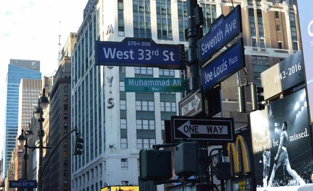 the temporary honour can be seen near madison square garden where some of ali 039 s greatest fights took place photo justin carissimo