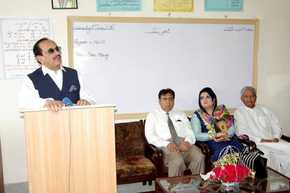 national vocational training commission executive director zulfiqar ahmed cheema addressing students during his visit to sanatzar social welfare complex photo online