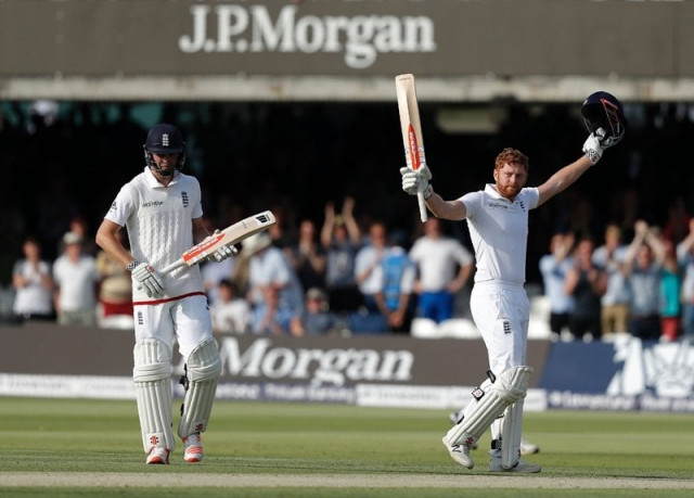 jonny bairstow r celebrates after reaching his century during play on the first day of the third test match between england and sri lanka at lord 039 s cricket ground in london on june 9 2016 photo afp jonny bairstow r celebrates after reaching his century during play on the first day of the third test match between england and sri lanka at lord 039 s cricket ground in london on june 9 2016 photo afp